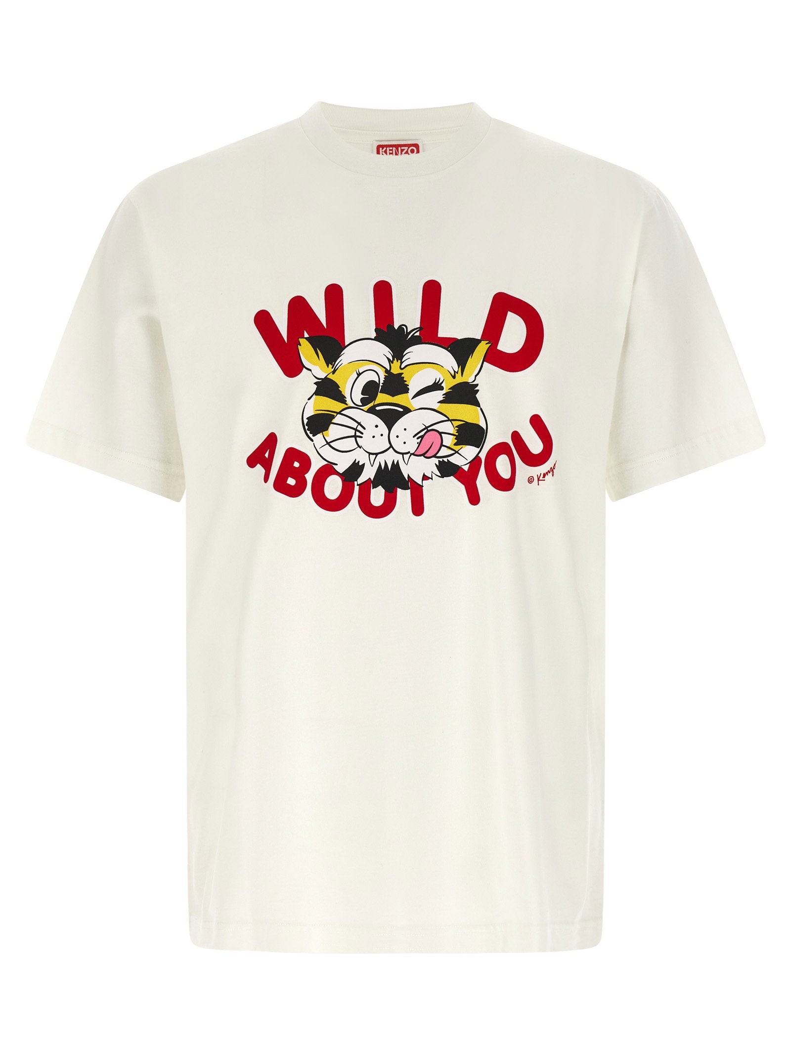 Wild Tiger Graphic Print T-Shirt — cream