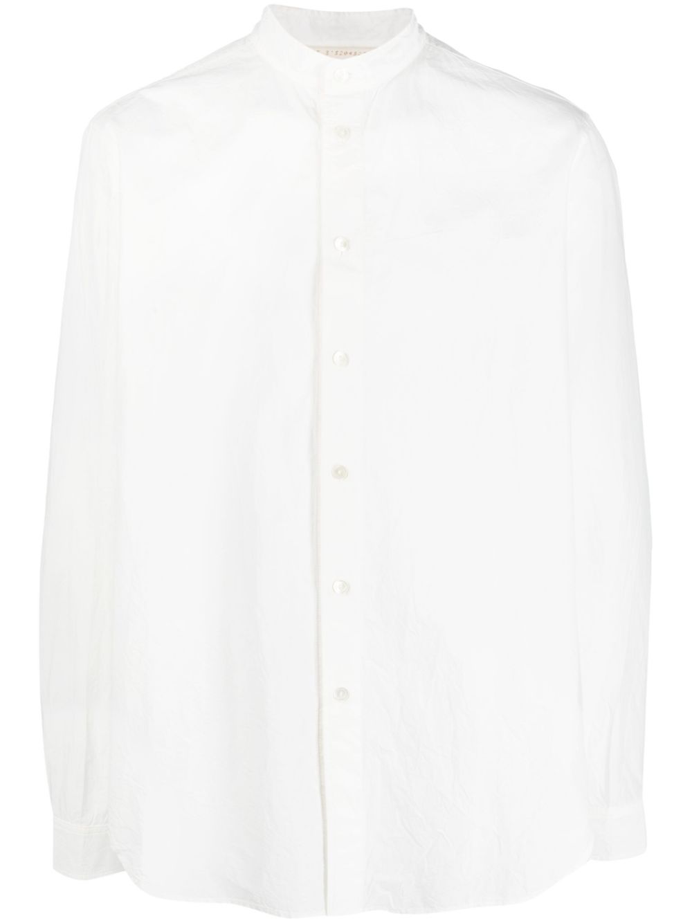 Band-collar cotton shirt - White