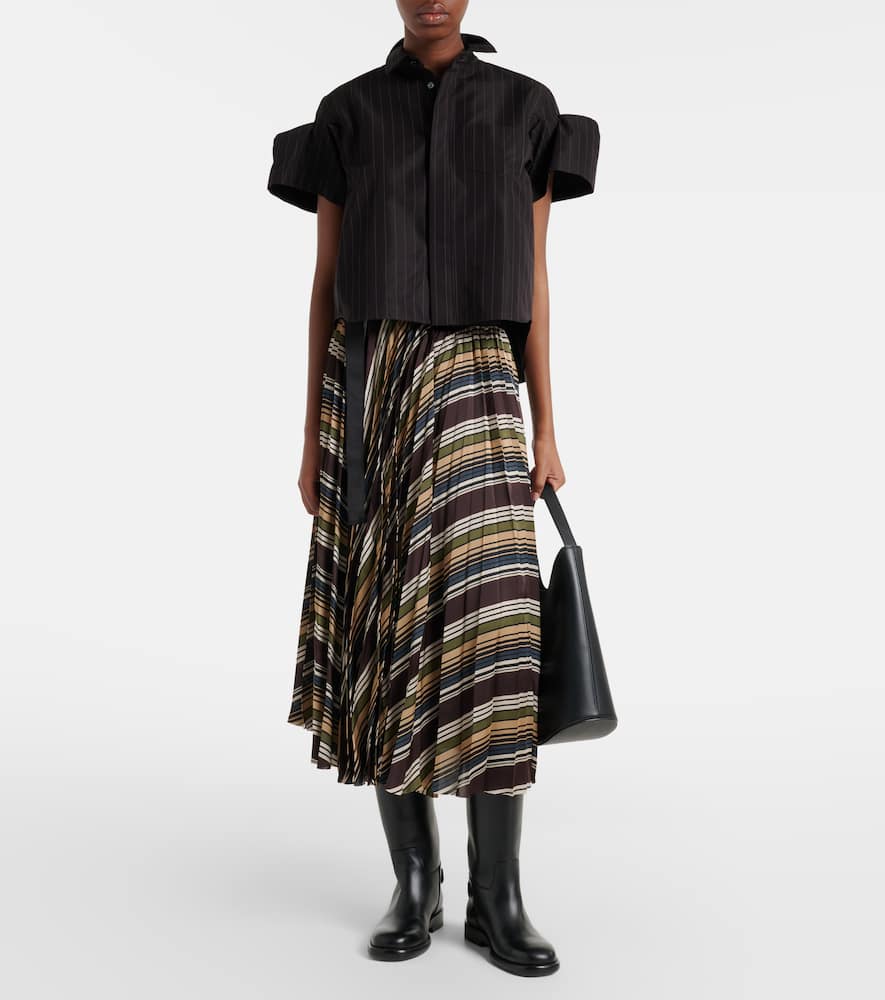 Striped midi skirt