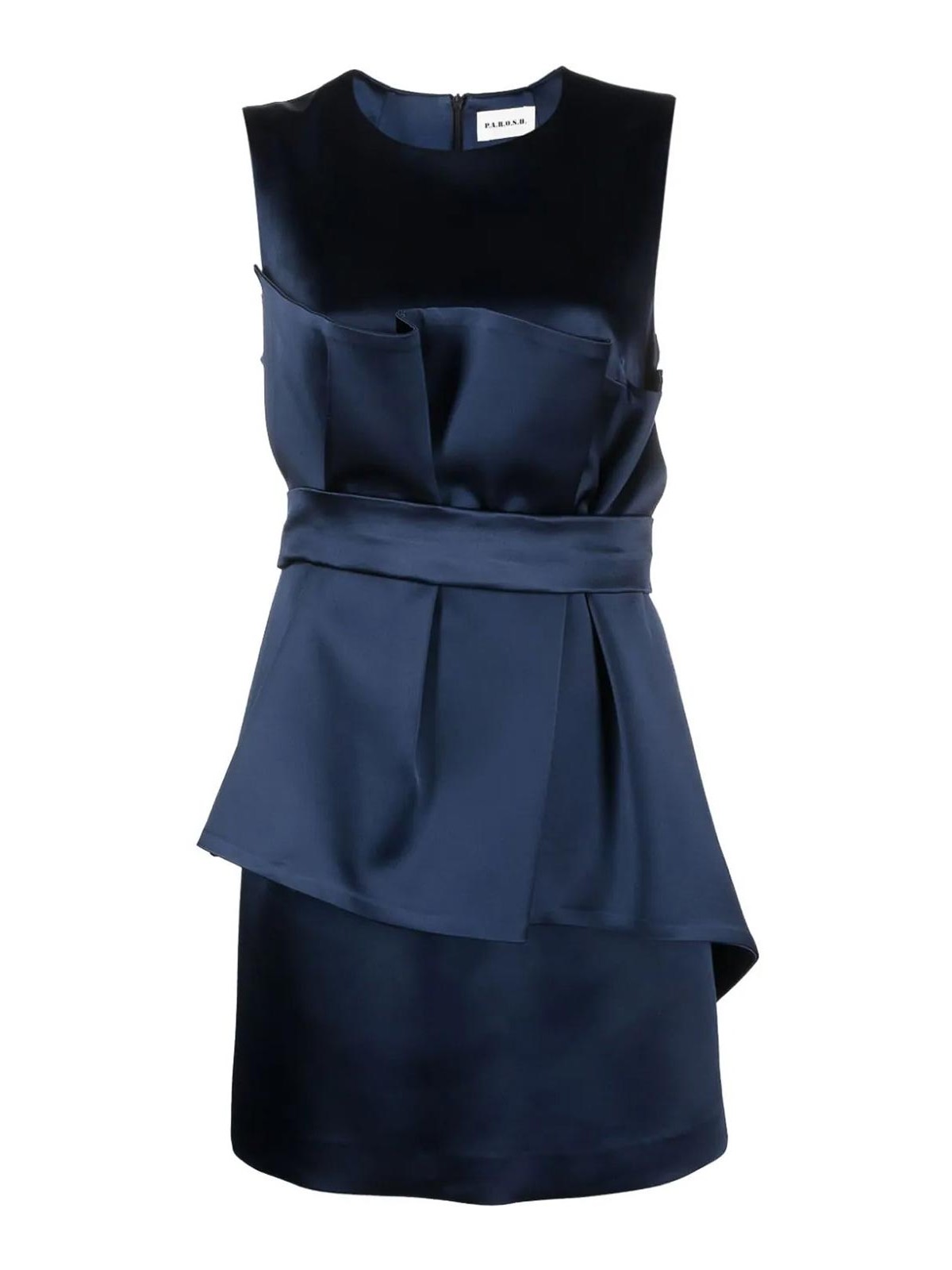 P. A.R. O.S. H. Satin belted sleveless minidress