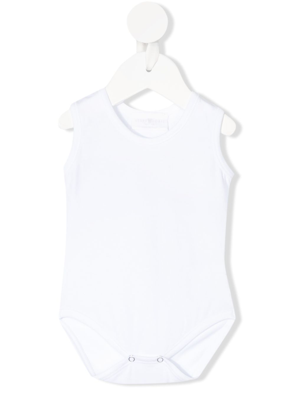 Sleeveless snap button bodysuit - White
