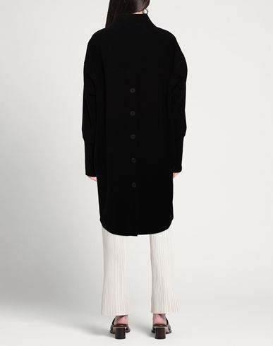 Woman Coat Black Size L Polyester, Viscose, Wool