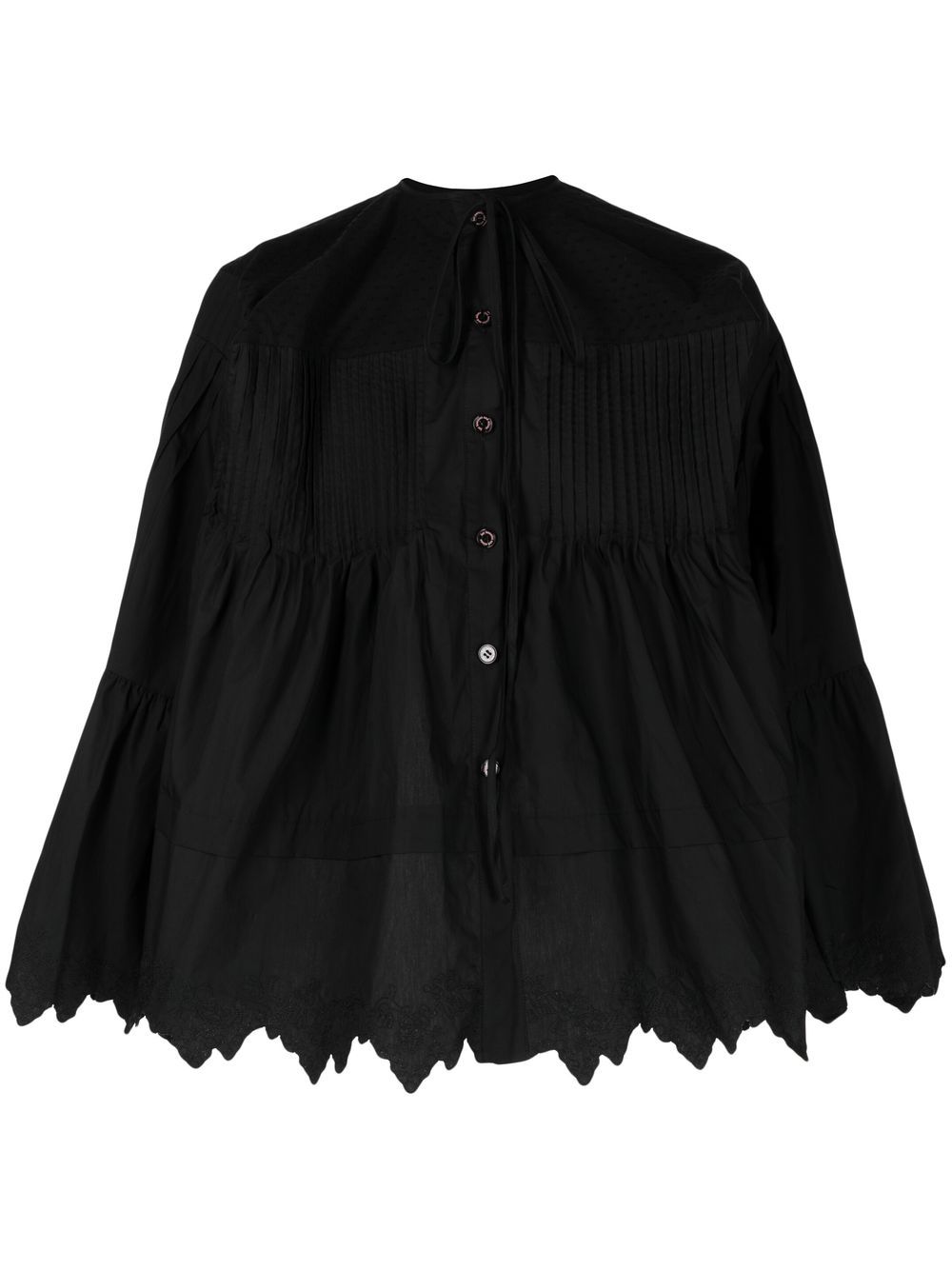 Front tie-fastening detail blouse - Black