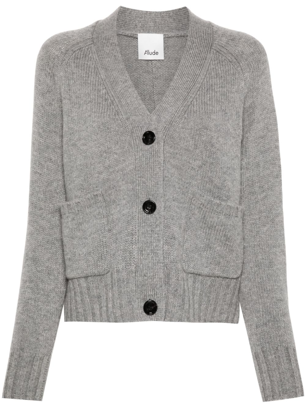 Ribbed-knit cardigan - Grey