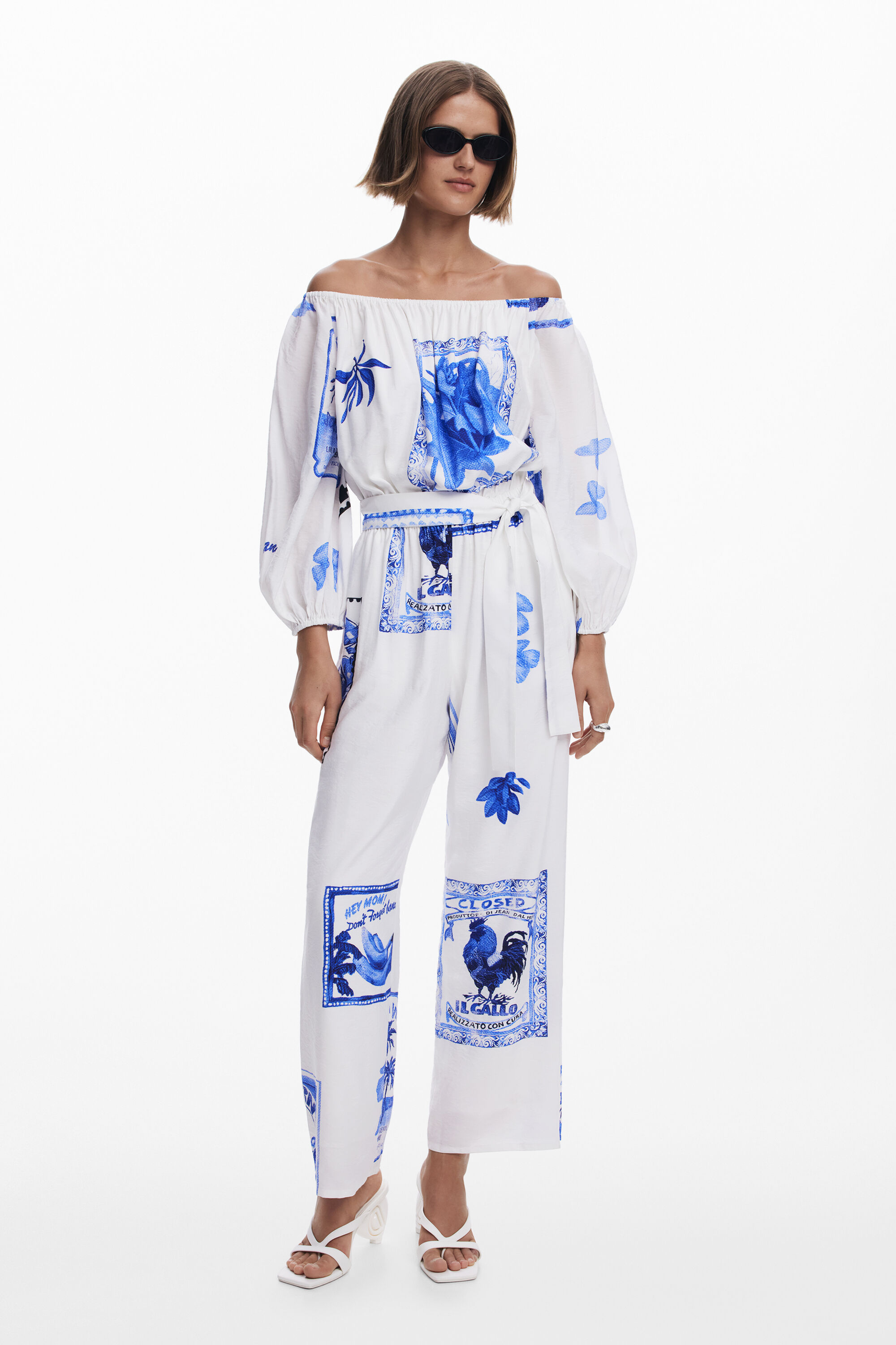 Postcard print jumpsuit