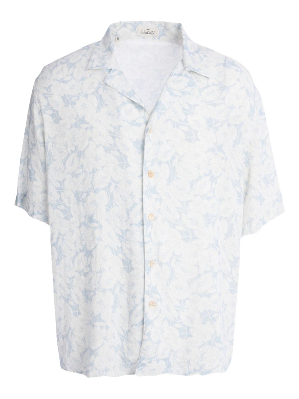 Abstract-pattern print shirt - White