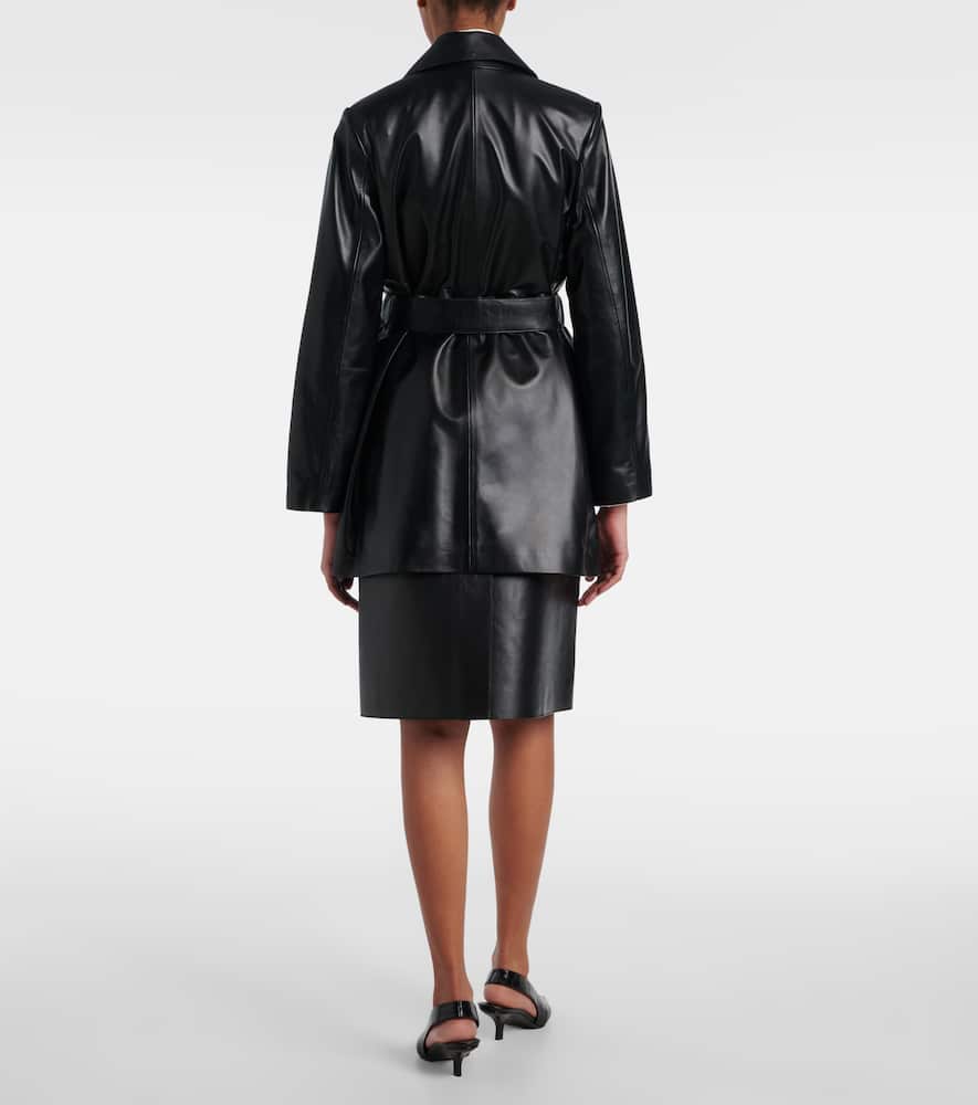 Kerri leather wrap coat