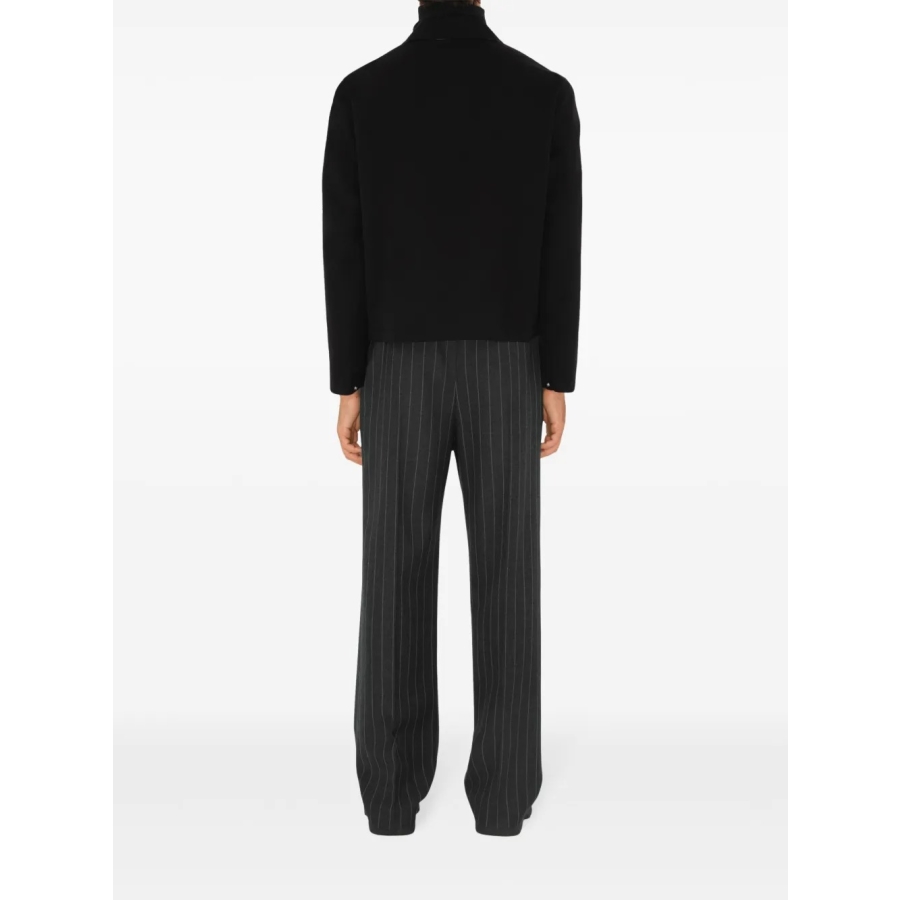 Pinstripe Wool Tailored Trousers
