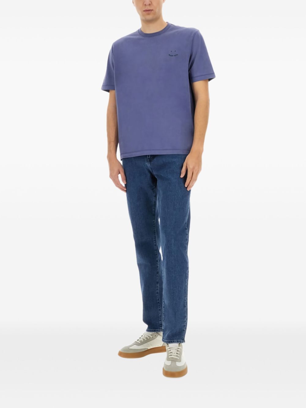 Embroidered cotton t-shirt - Blue