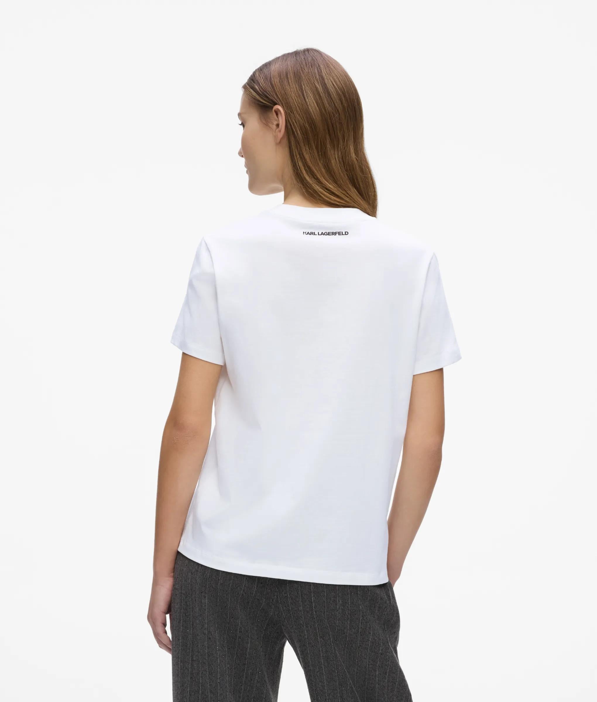 Karl Lagerfeld - T-shirt Mit Normaler Passform Von Rue St-guillaume, Damen, Weiss, Größe