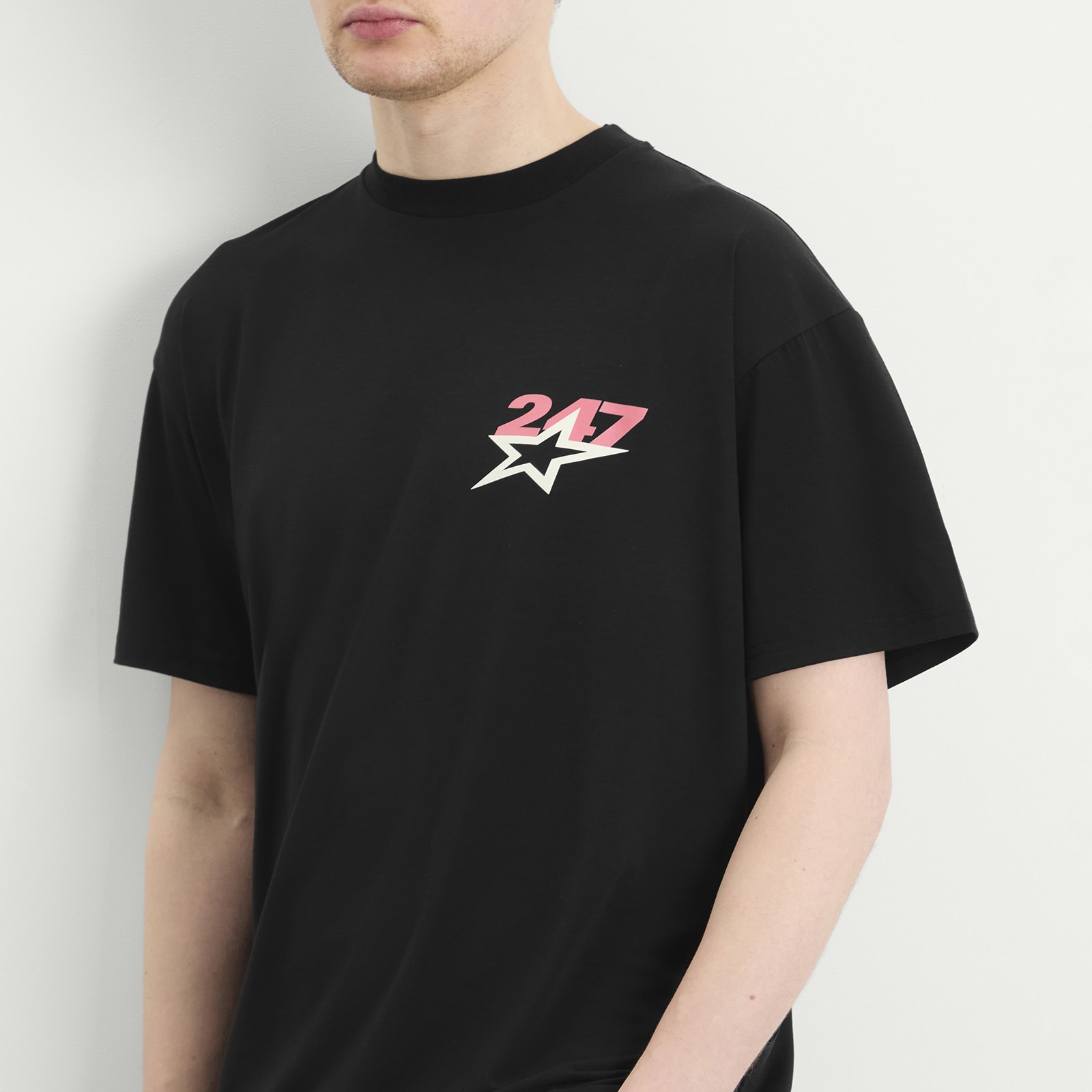 Represent Team 247 Star Print Oversized T-Shirt Jet Black