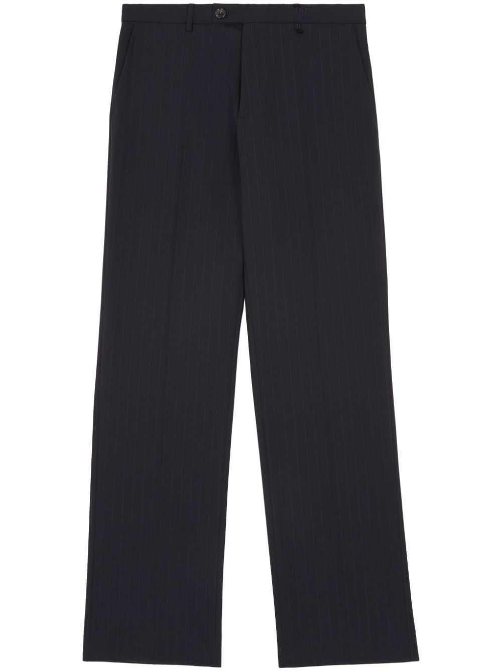 Pinstripe-pattern tailored trousers - Black