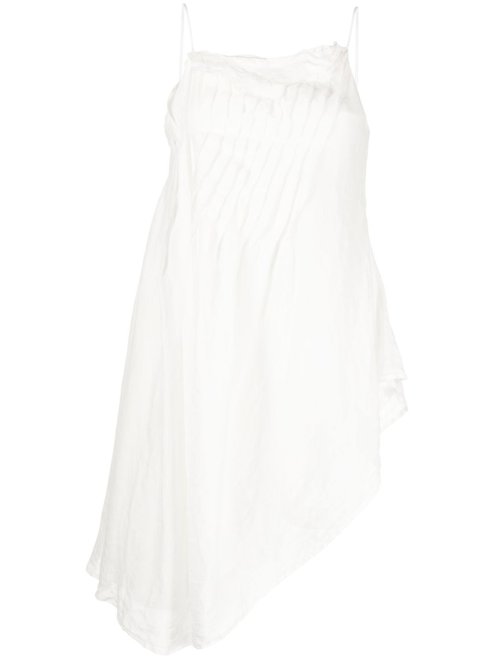 Asymmetric-design sleeveless top - White