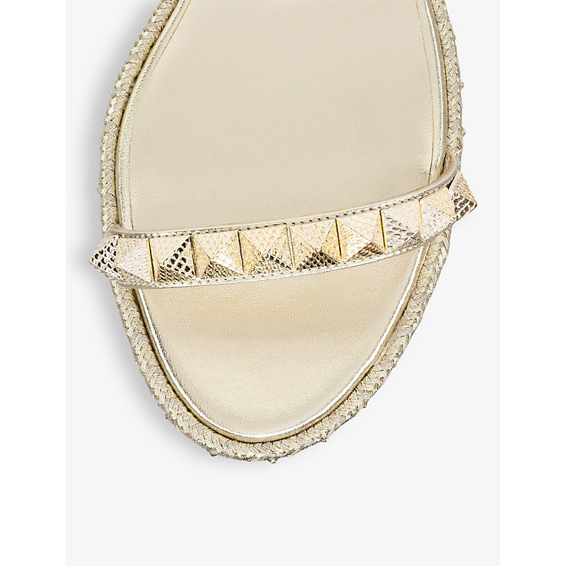 Womens Platine Pyraclou 60 Stud-embellished Suede Wedge Sandals