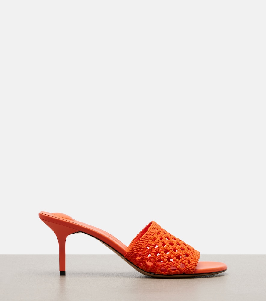 Cubisto woven raffia-effect mules
