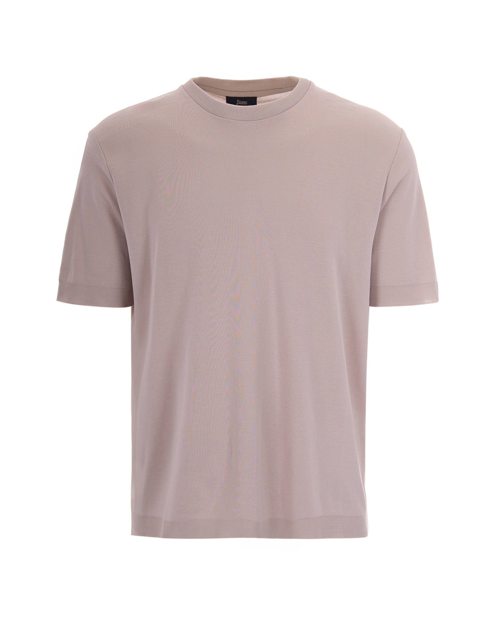Knit-Effect Piqué T-Shirt — Gray