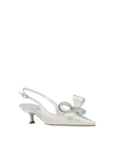 Rene' Caovilla Woman Pumps Ivory Size 10 Textile fibers