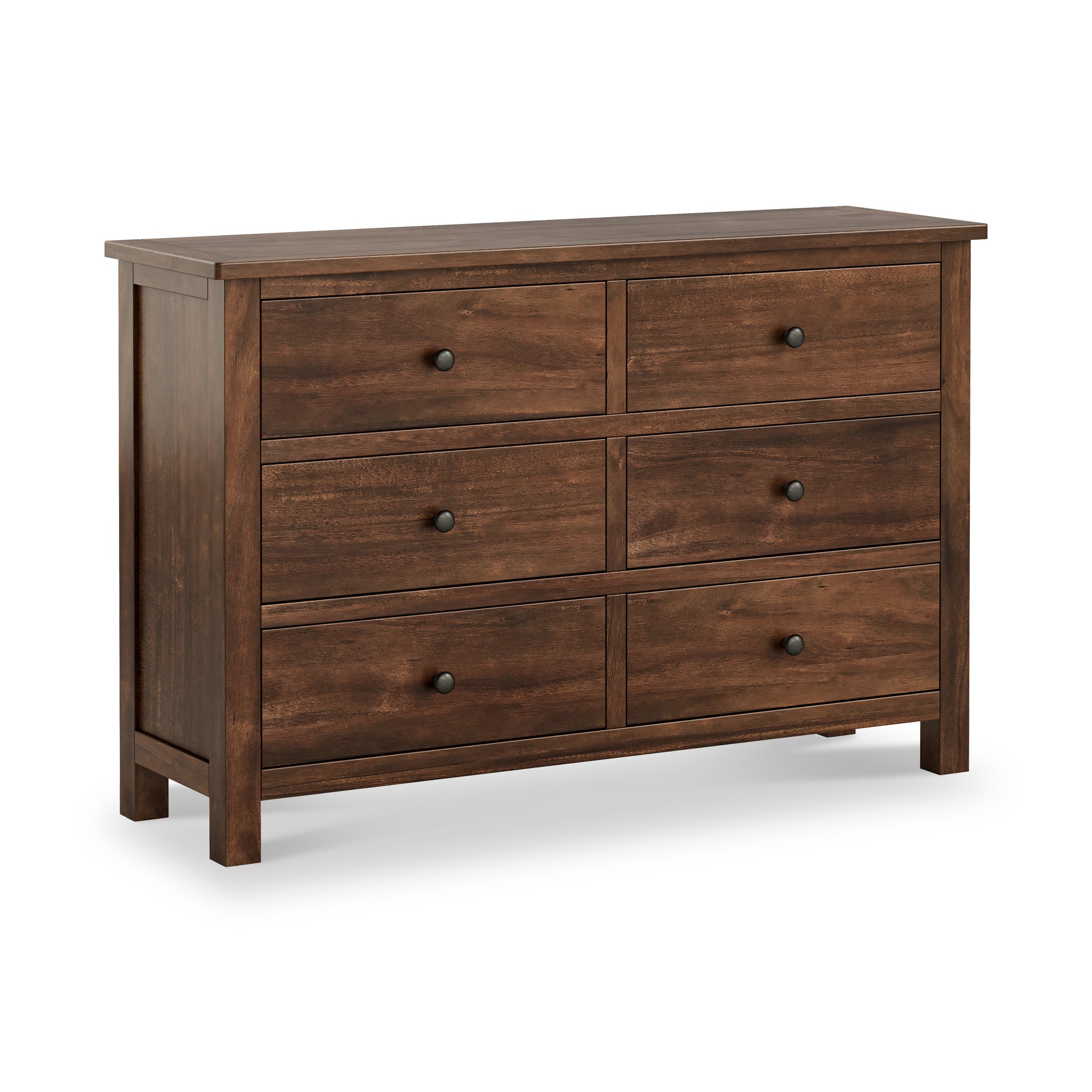 Duchy Acacia 6 Drawer Wide Chest of Drawers for Bedroom | Roseland
