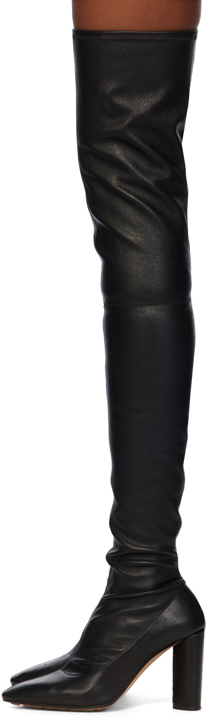 Bottega Veneta Black Tripod Over-The-Knee Boots