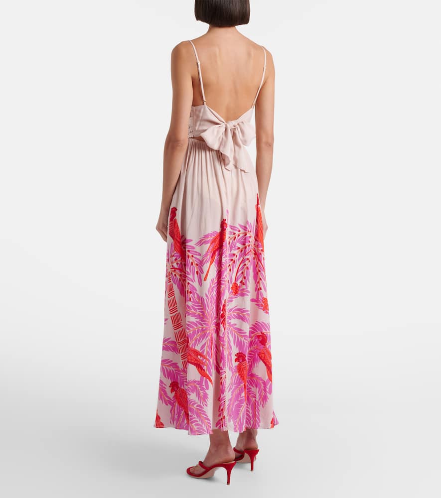 Havana crochet-trimmed floral maxi dress