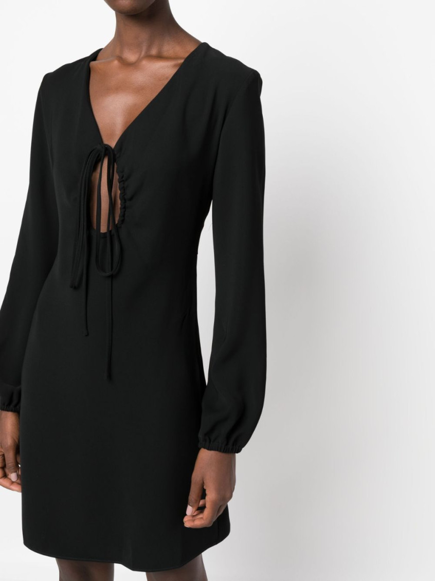 Black Abito V-neck Keyhole Dress