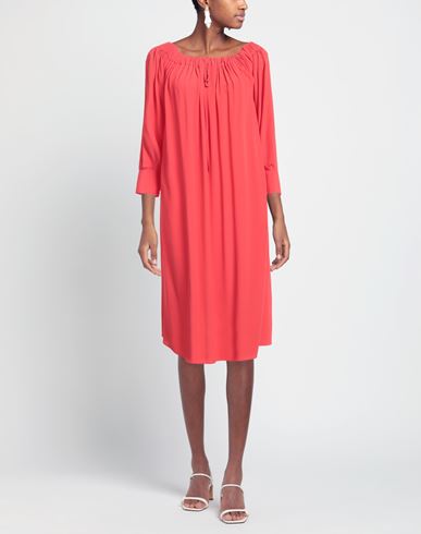 Jucca Woman Midi dress Tomato red Size 6 Acetate, Silk