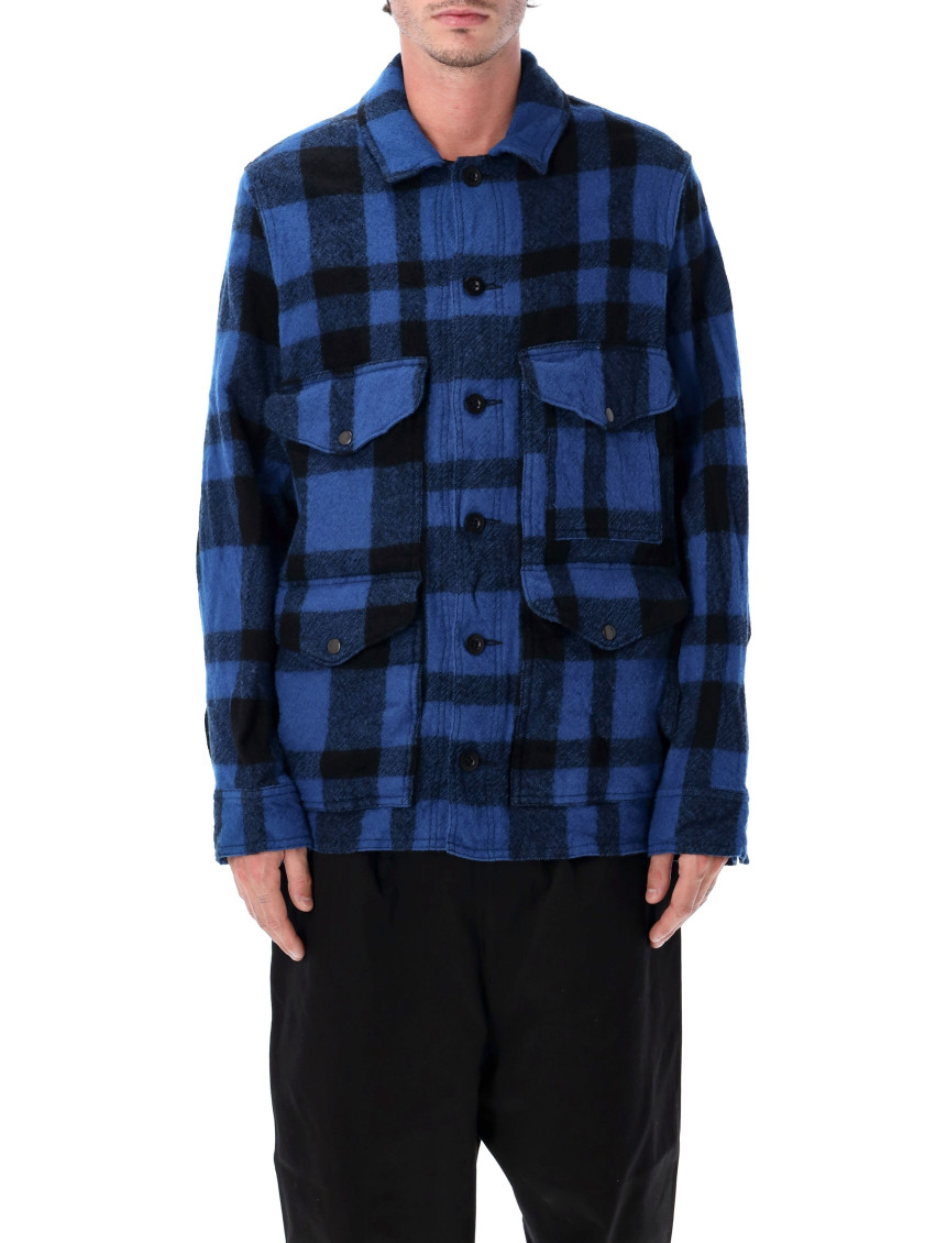 Blue Check Zip Front Shirt Jacket