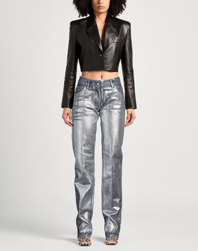 Woman Jeans Silver Size 8 Cotton