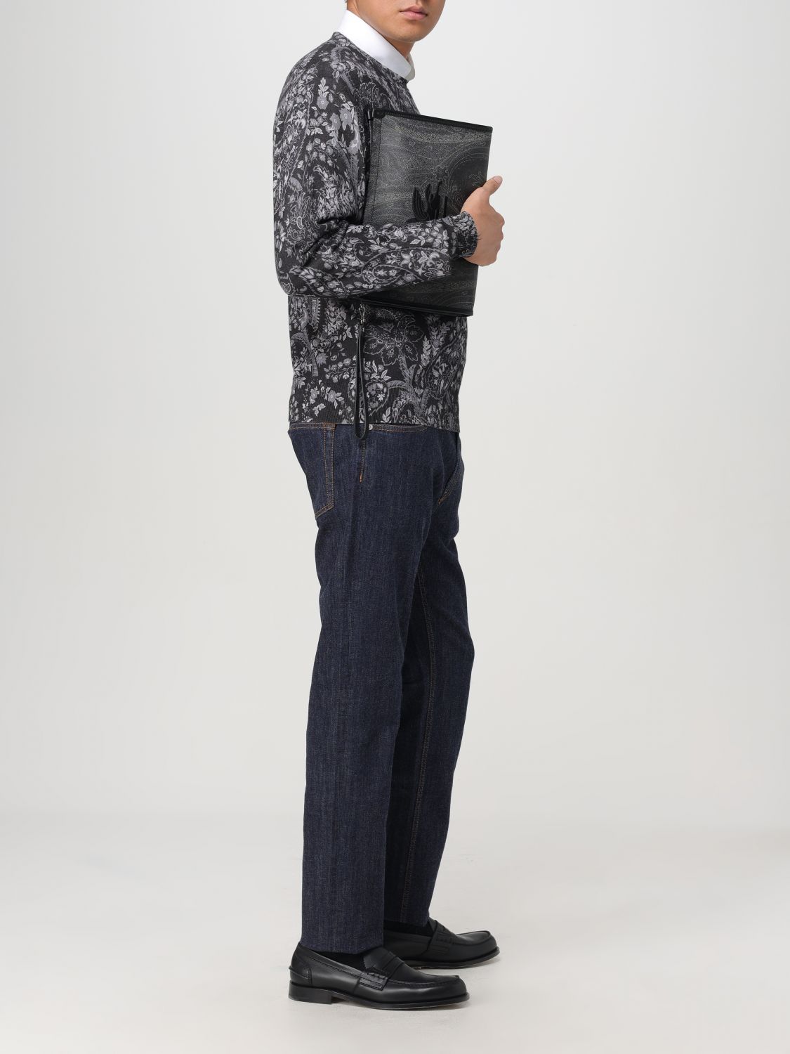 Paisley intarsia-knit jumper - Black