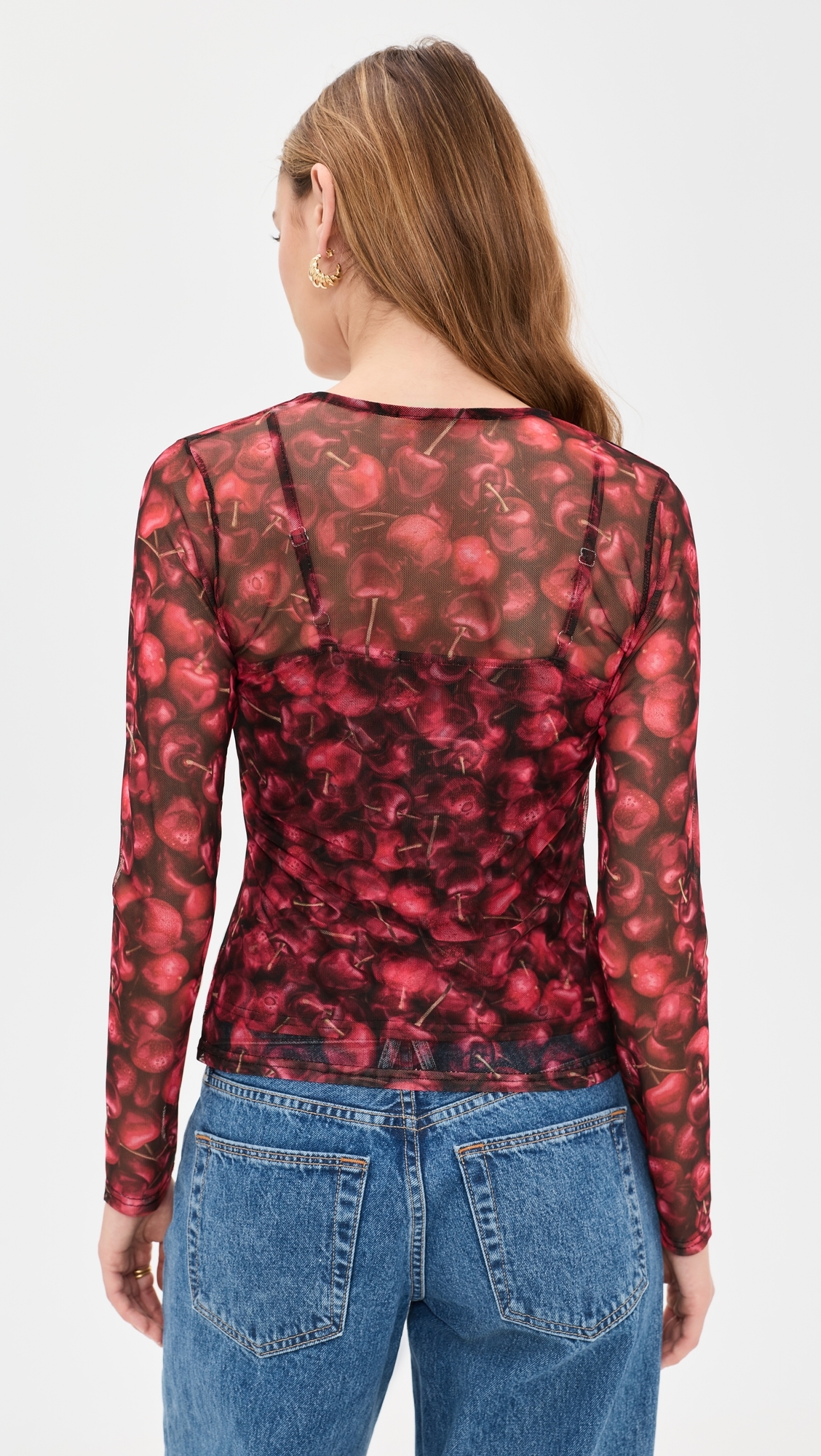 Cherry Mesh Top Red