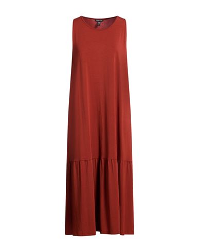 Woman Midi dress Brick Size M Tencel, Elastane