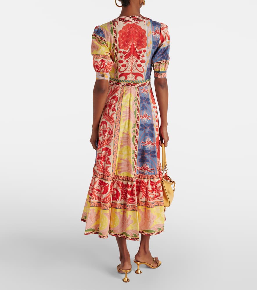 Printed cotton wrap dress
