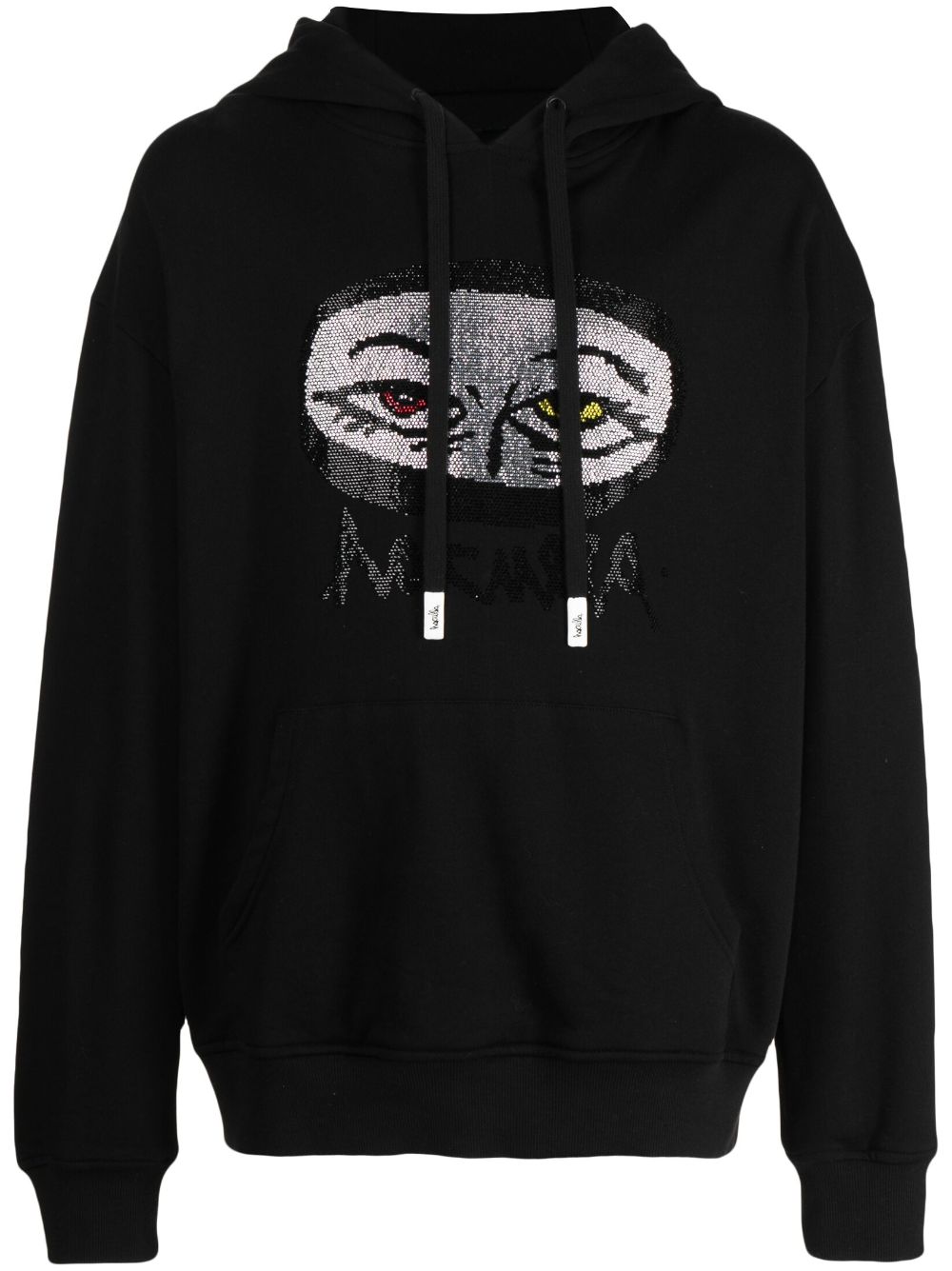 Eyes On You studded cotton hoodie - Black