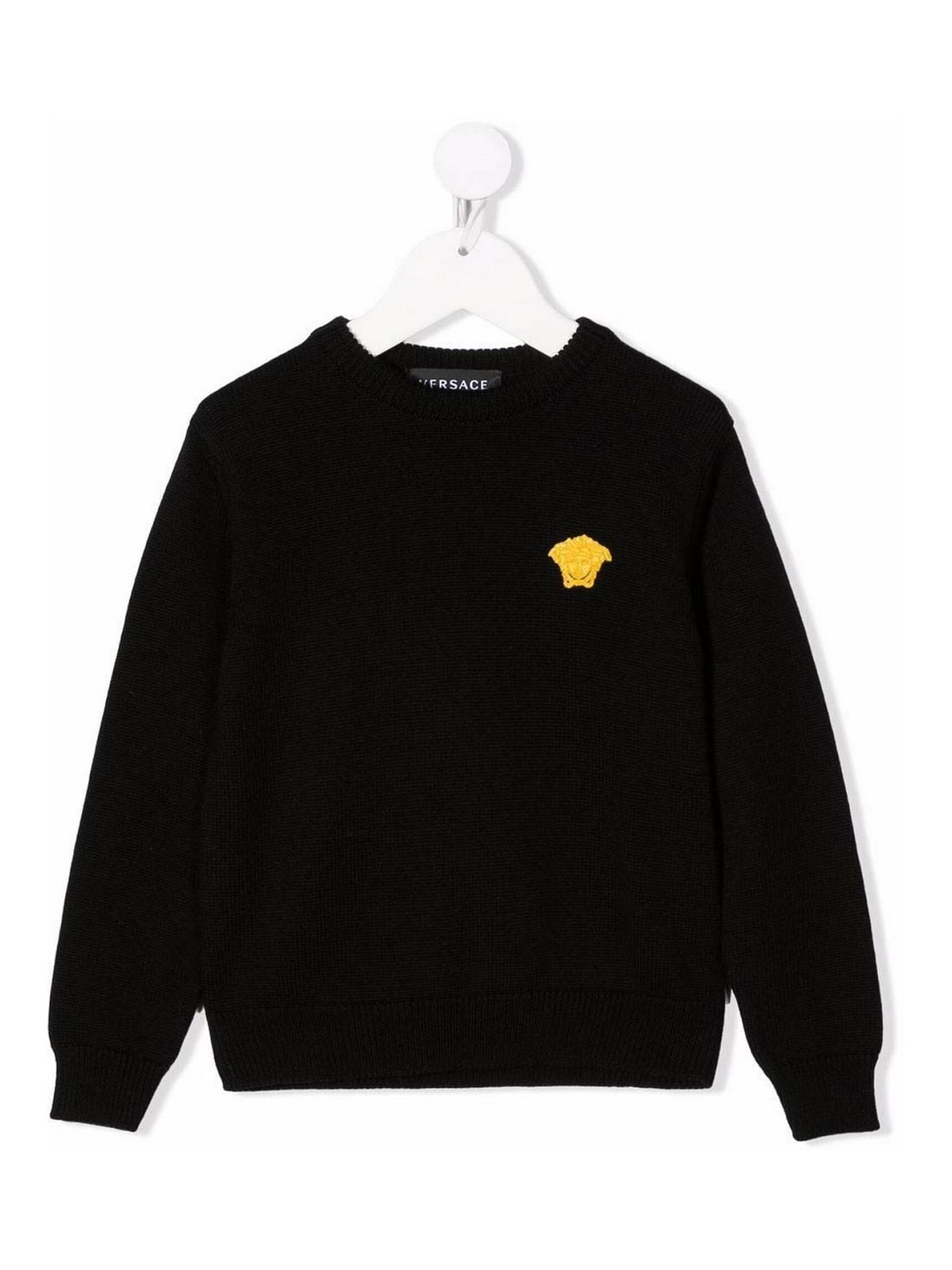 Black virgin wool boy versace jumper