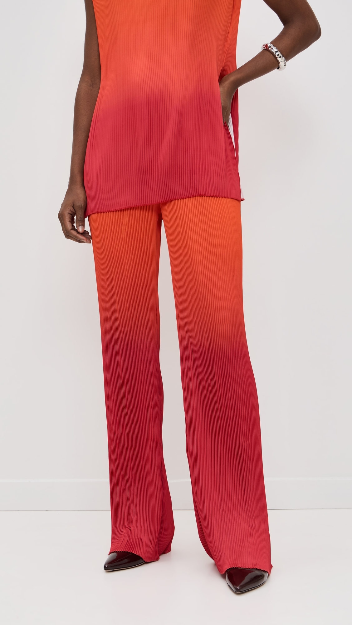 Atti Pleated Pants Adwa Red Print