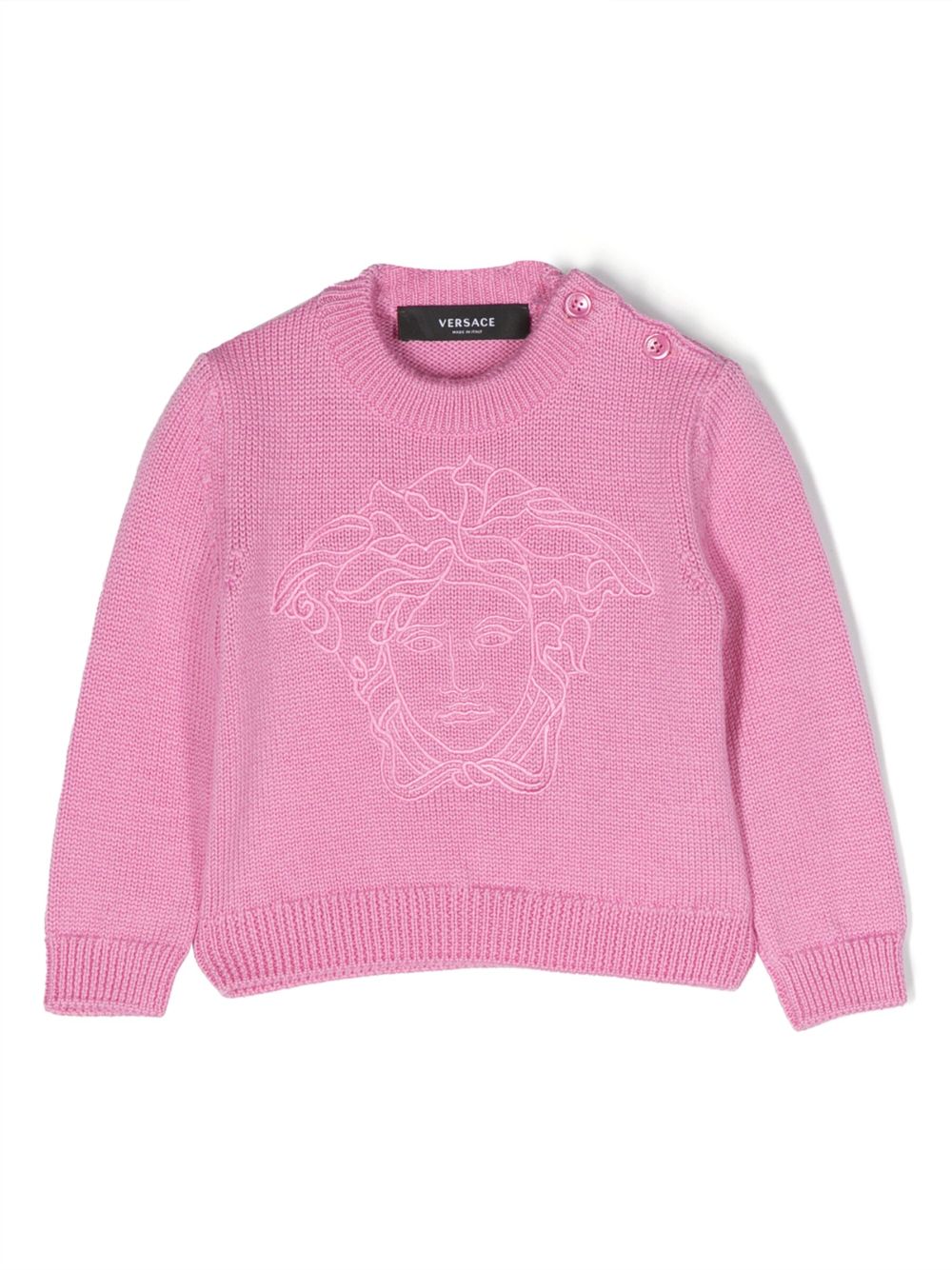 Medusa Head motif-embroidered jumper - Blue
