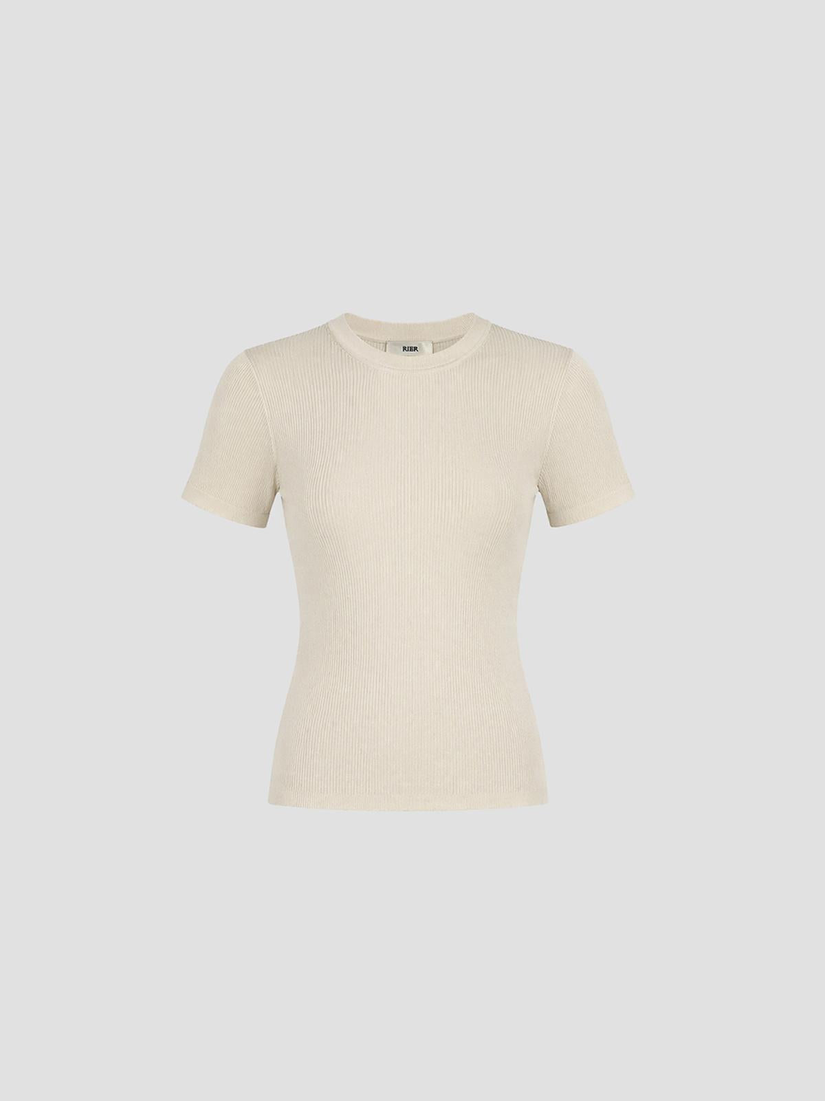 Ruffled T-Shirt with Corozo Buttons