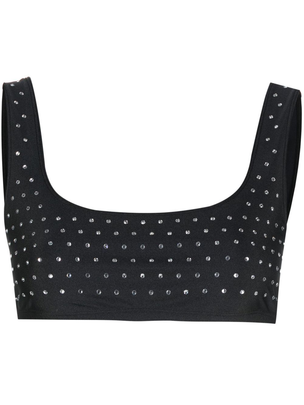 Crystal-embellished bralette top - Green