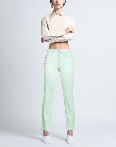 Woman Jeans Light green Size 26 Cotton, Elastomultiester, Elastane