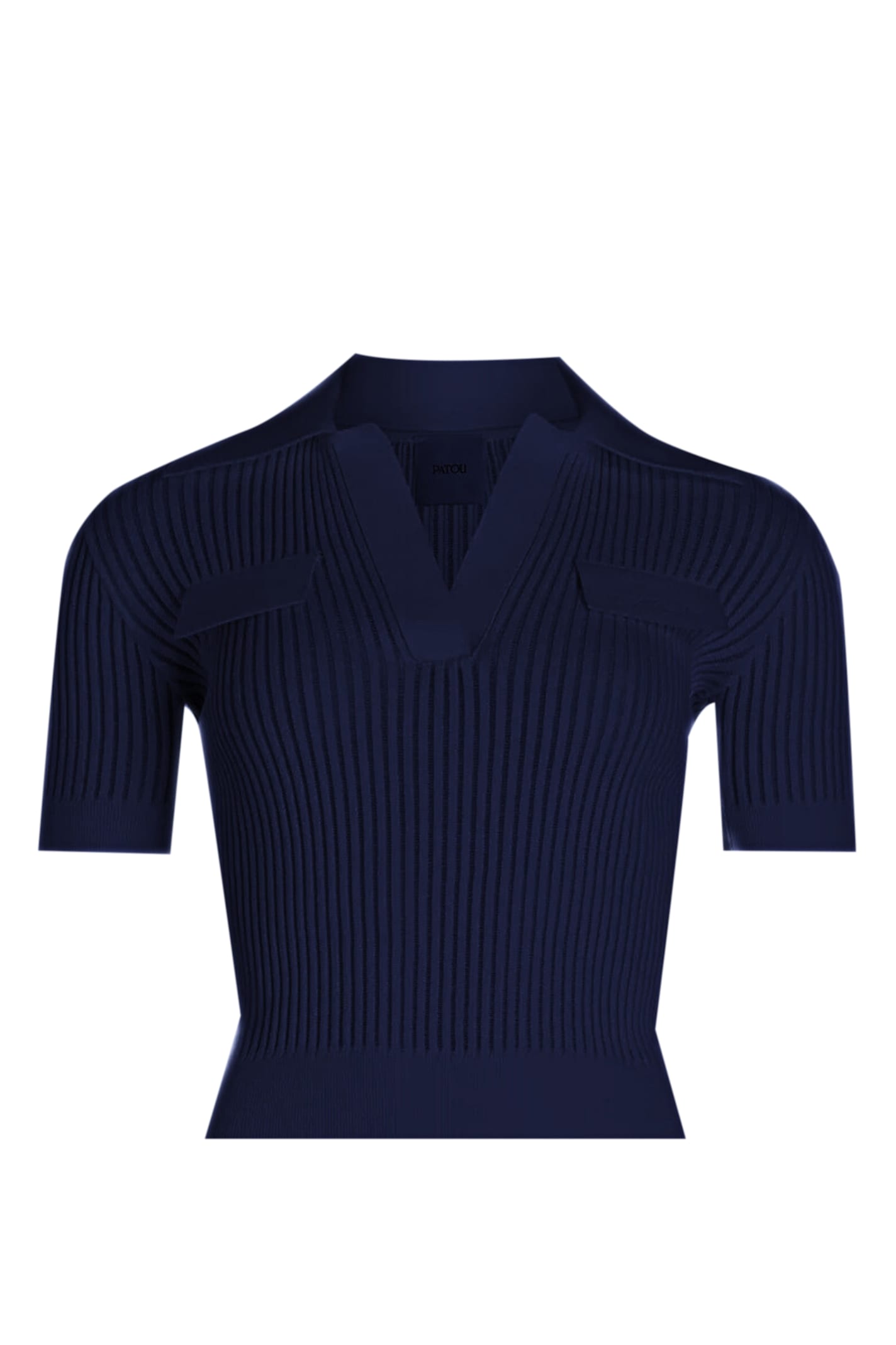 Knitted polo top - Blue