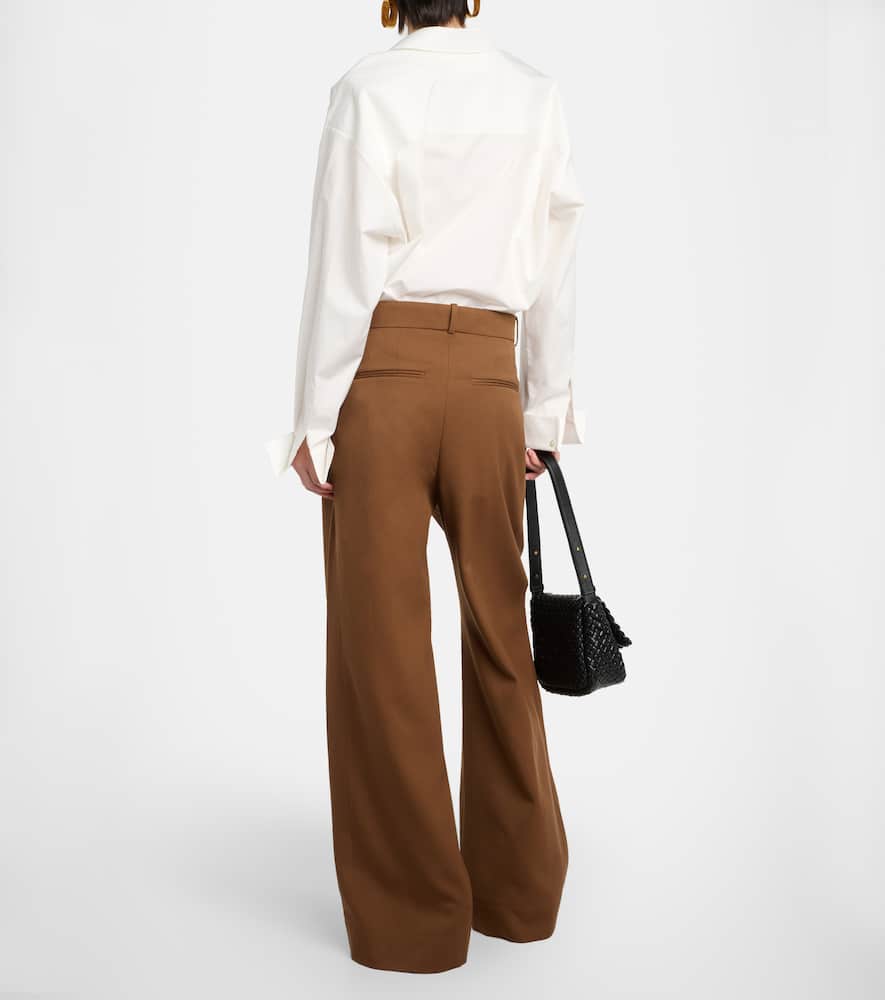 Low-rise wool wide-leg pants