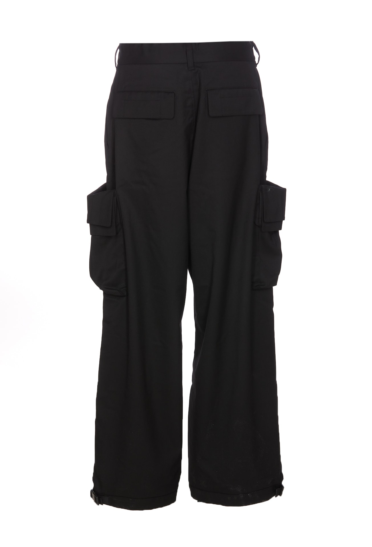 Wide-leg cargo trousers - Black