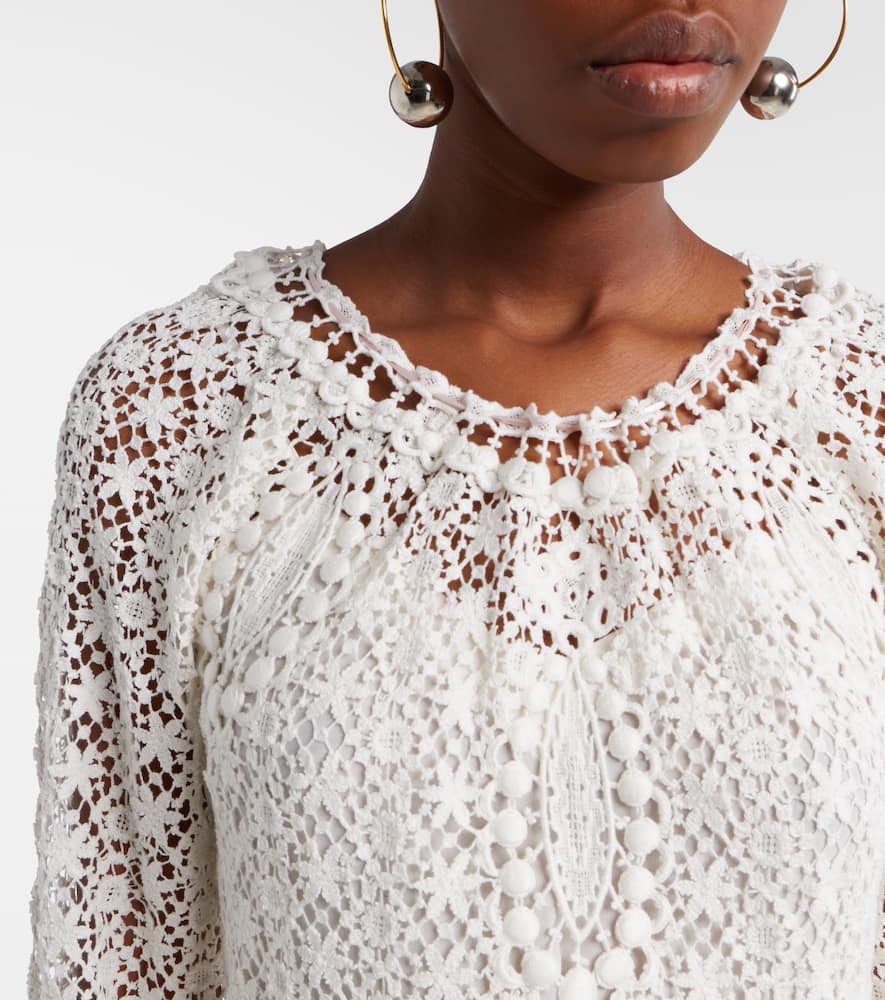 Hayra cotton guipure lace minidress