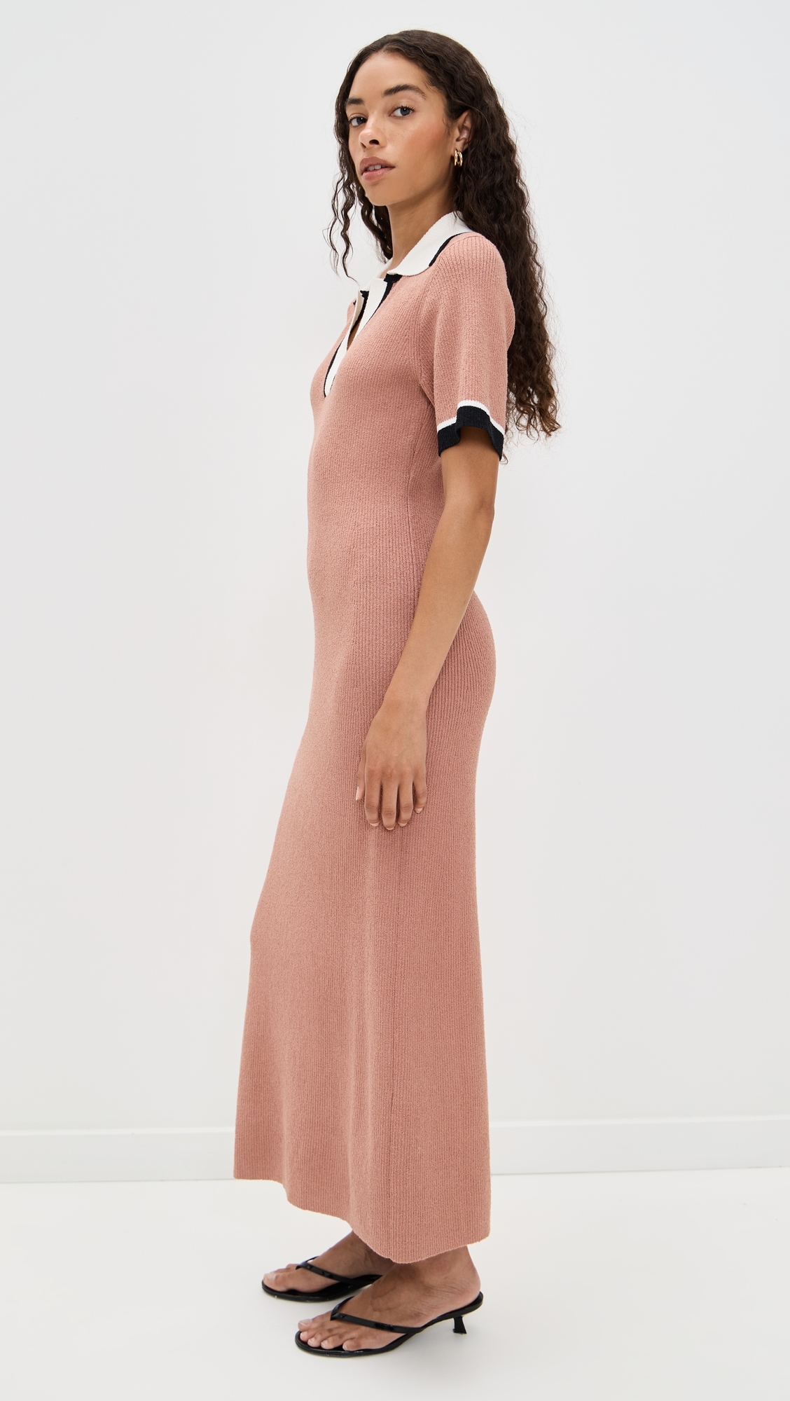 Boucle Polo Dress Cabernet