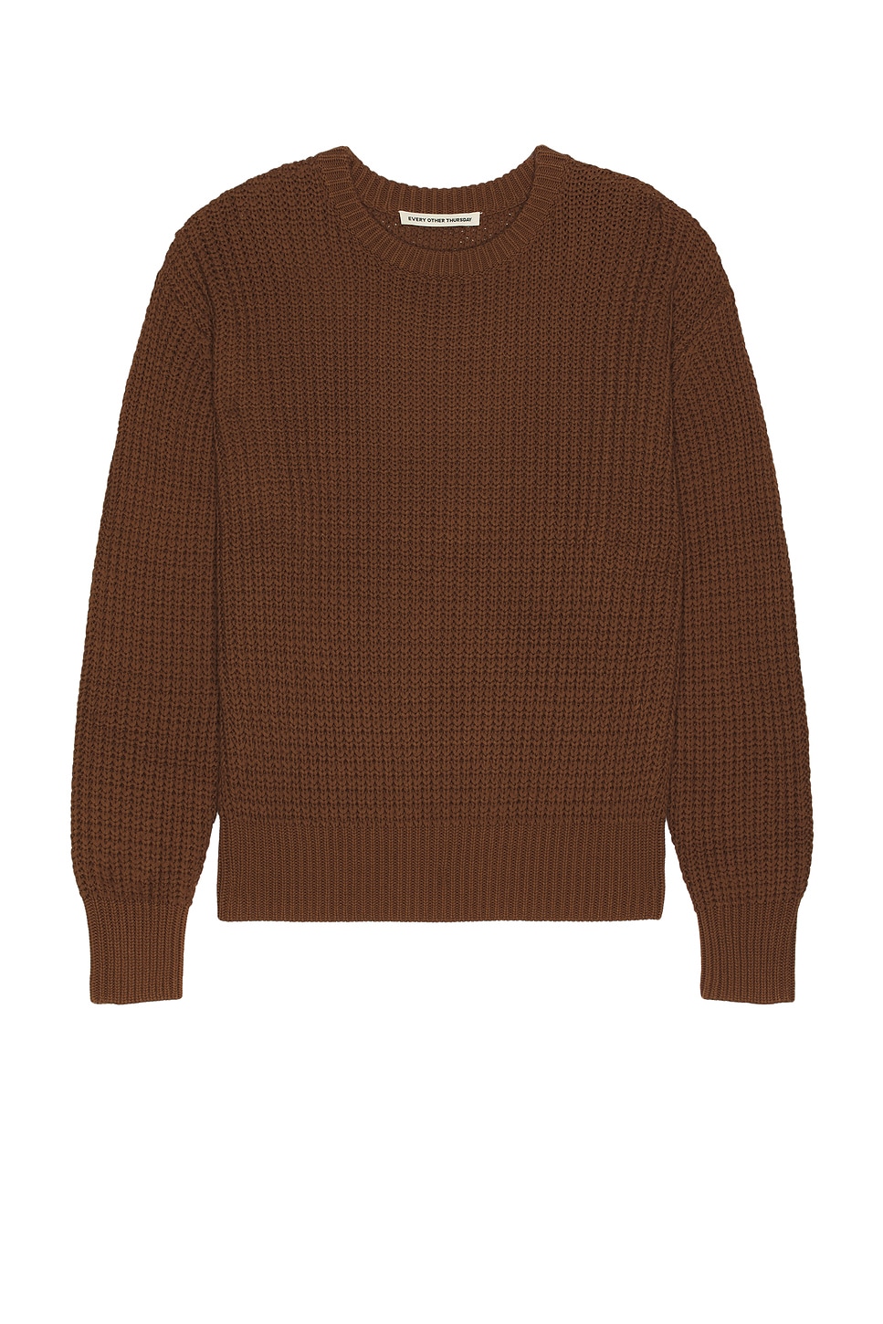 Every Other Thursday Fisherman Knit Sweater in Brown - Brown.  XL/1X also in L