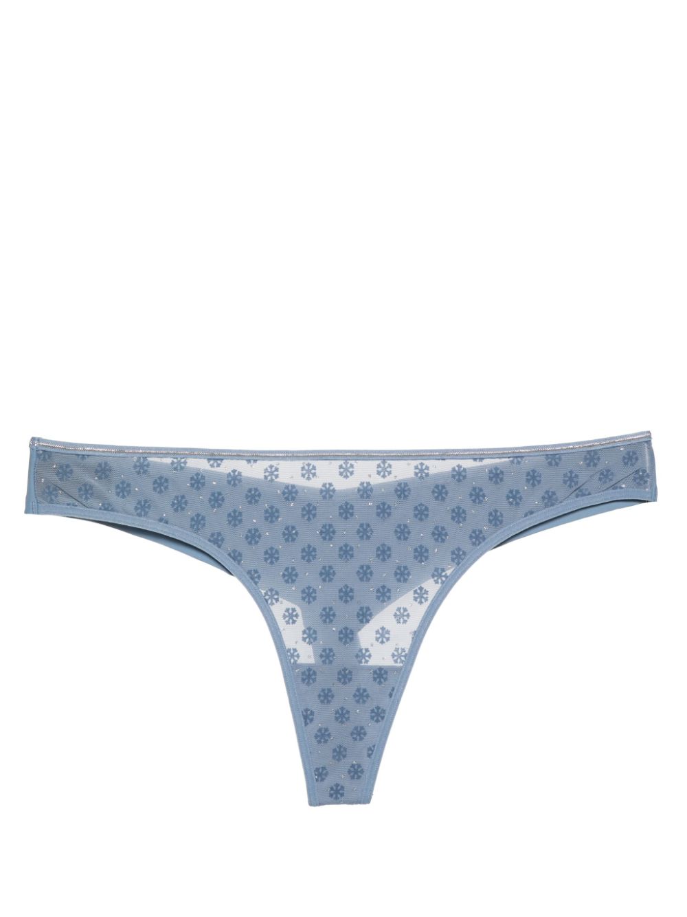 Snowflake mesh thong - Blue