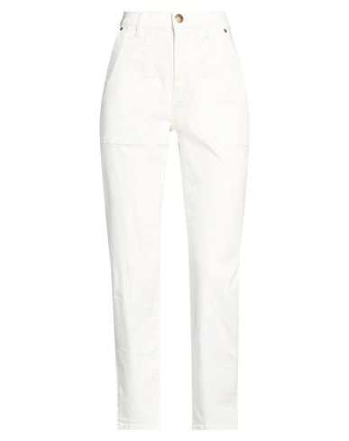 Woman Jeans White Size 25 Cotton, Elastomultiester, Elastane