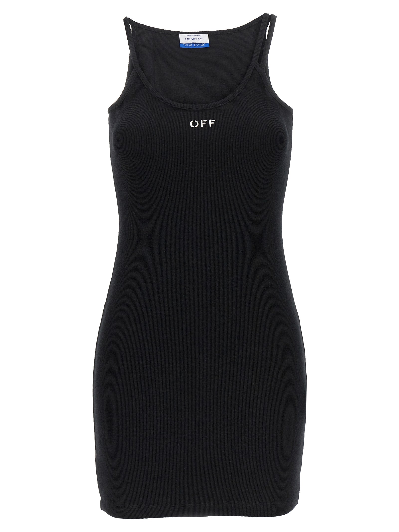 Logo-Embroidered Ribbed Cotton Tank Top — Black