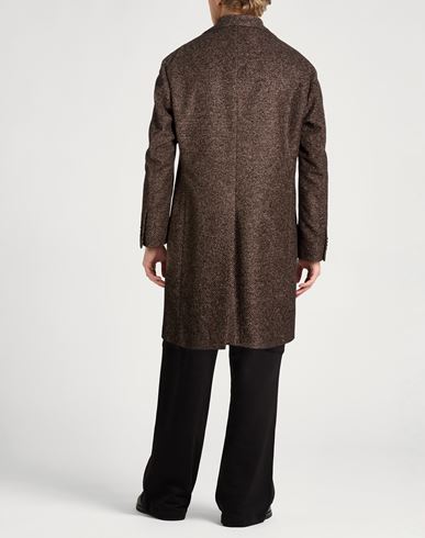 L. b.m. 1911 Man Coat Dark brown Size 44 Polyester, Acrylic, Virgin Wool