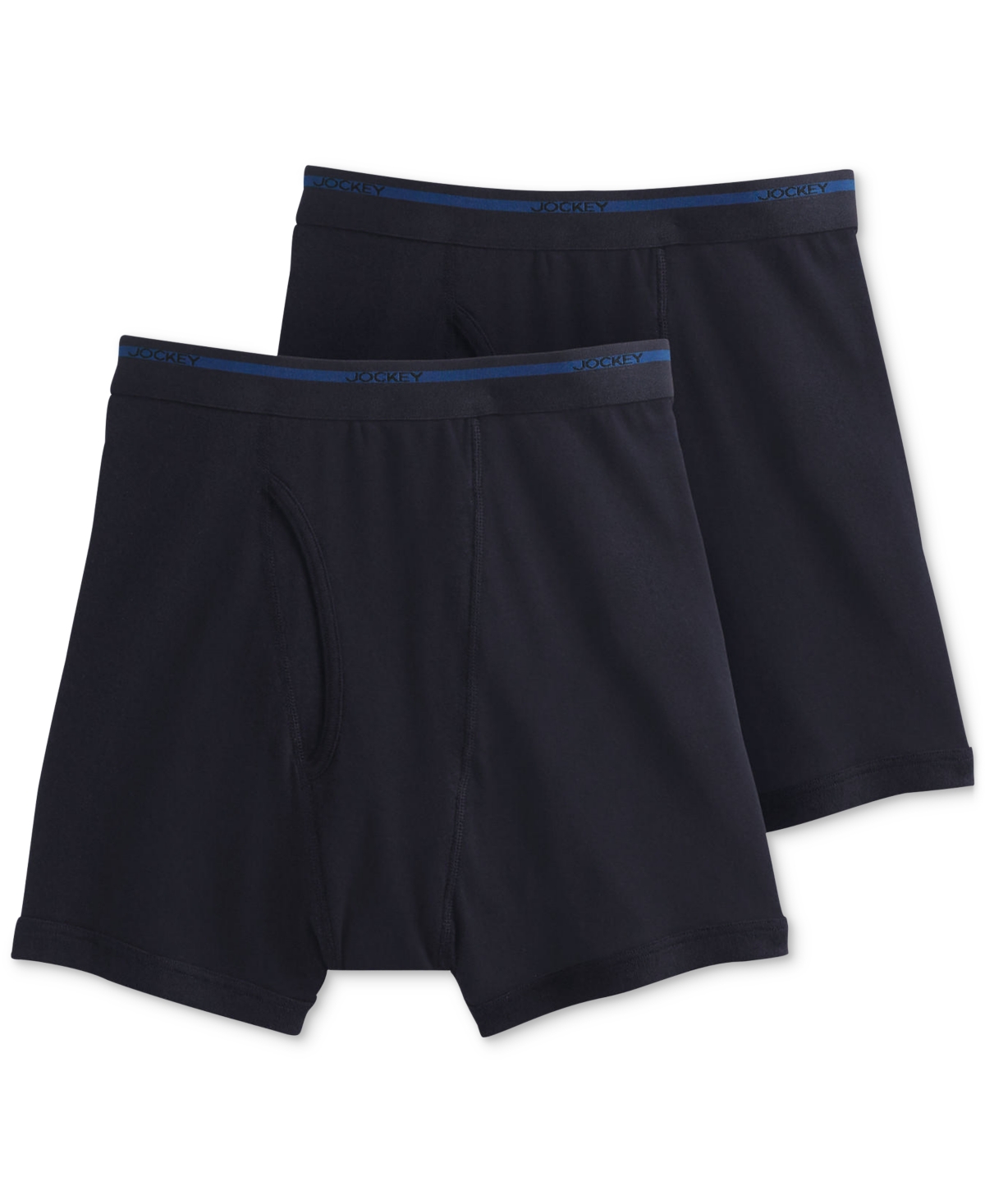 Men's Big & Tall 2-Pk. Lightweight Cotton Boxer Briefs - Black
